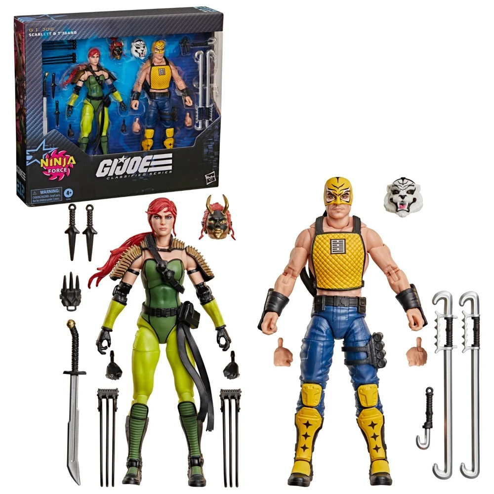 G.I. Joe Classified Series #212, Ninja Force Scarlett and T'Jbang, Collectible 15 cm Action Figure Set with 15 Accessories Image 1