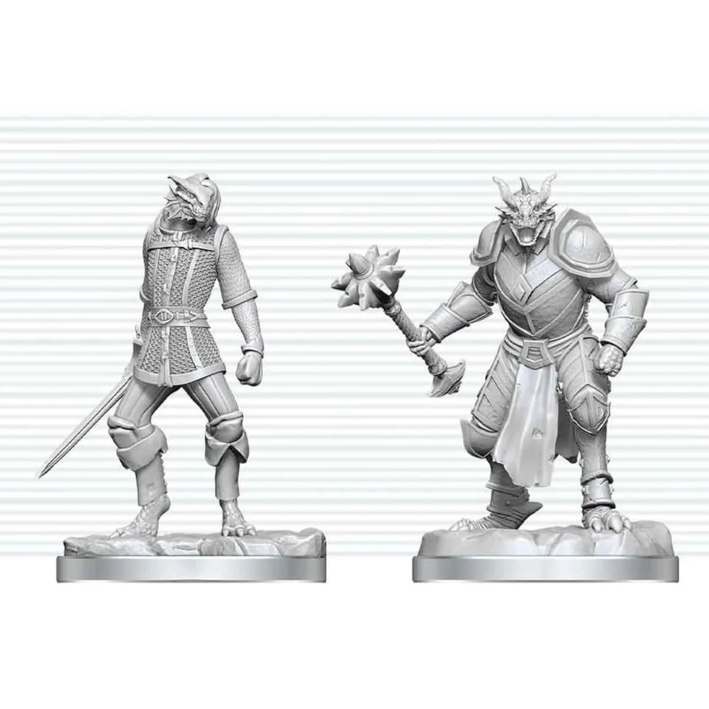 Dungeons & Dragons Nolzur's Marvelous Miniatures Unpainted Miniature Dragonborn Paladin & Dragonborn Squire 14 cm Image 1