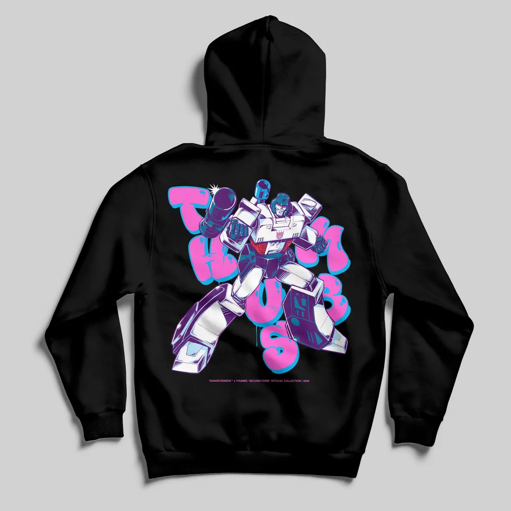 Transformers x THUMBS Megatron Aerosol Hoodie Black - XL Image 1