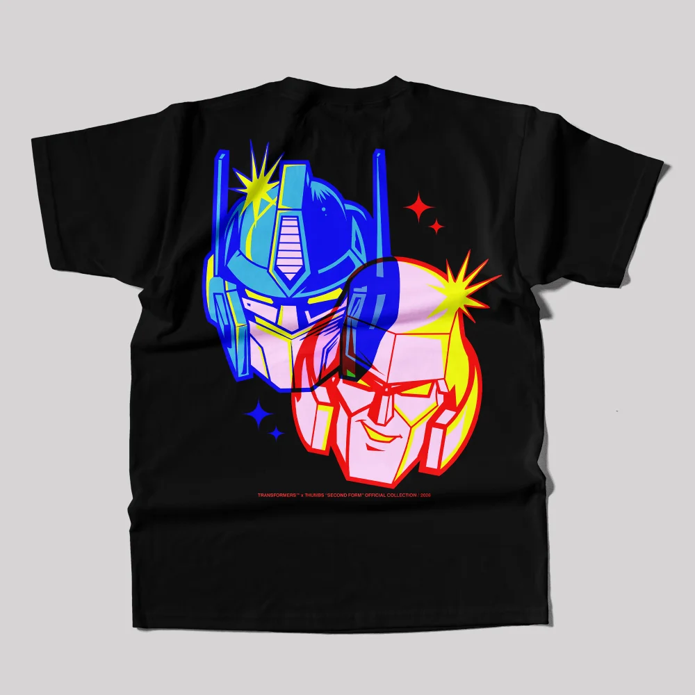 Transformers x THUMBS 3D Overlay T-Shirt Black - S Image 1