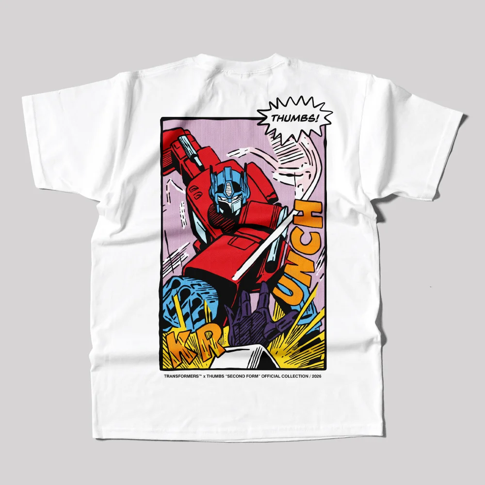 Transformers x THUMBS Zavvi Exclusive Optimus Prime Comic T-Shirt White - XL Image 1