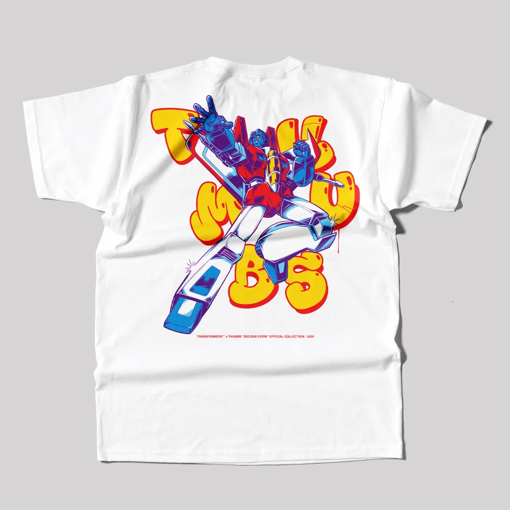 Transformers x THUMBS Starscream Aerosol T-Shirt White - XXL Image 1
