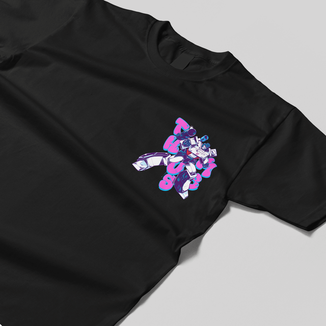 Transformers x THUMBS TT Megatron Aerosol Left Chest Print Art T-Shirt Black