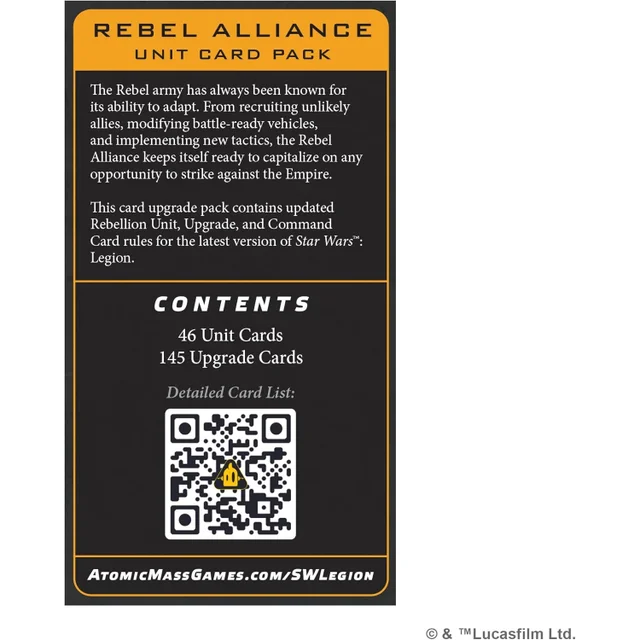 Star Wars: Legion Rebellion Card Pack Miniatures Expansion