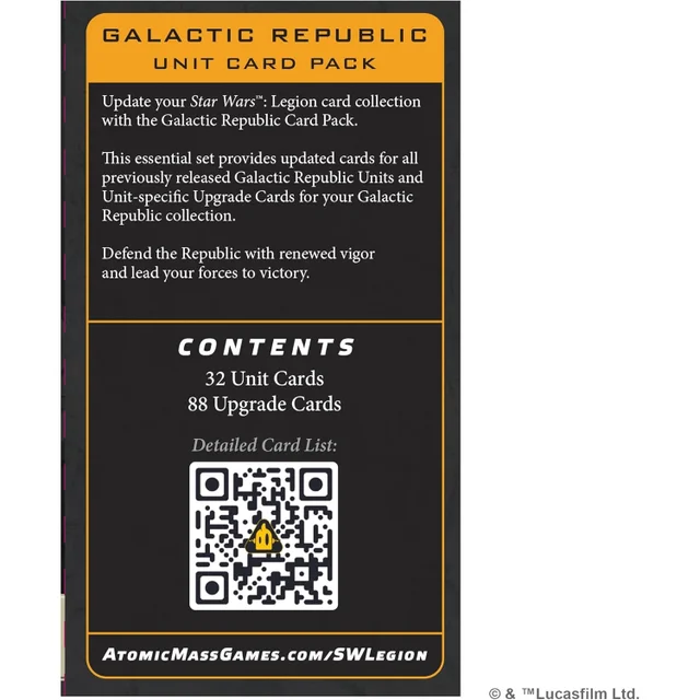 Star Wars: Legion Galactic Republic Card Pack Miniatures Expansion