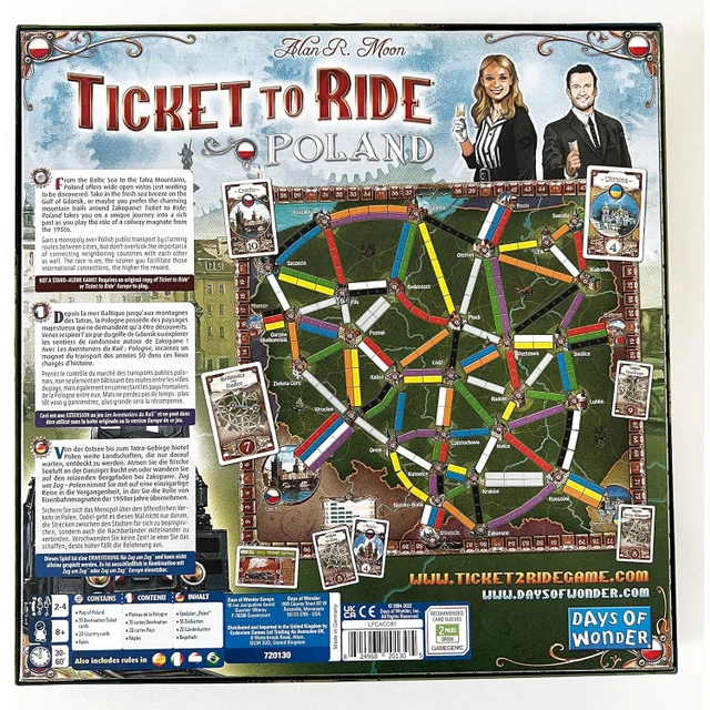 Ticket To Ride Family Board Game Poland Map Collection Expansion