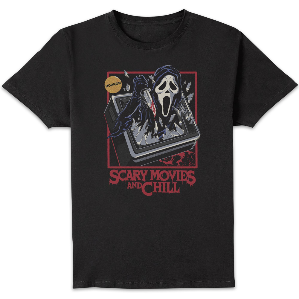 Ghost Face & Steven Rhodes - Scary Movies And Chill T-Shirt Black - S Image 1