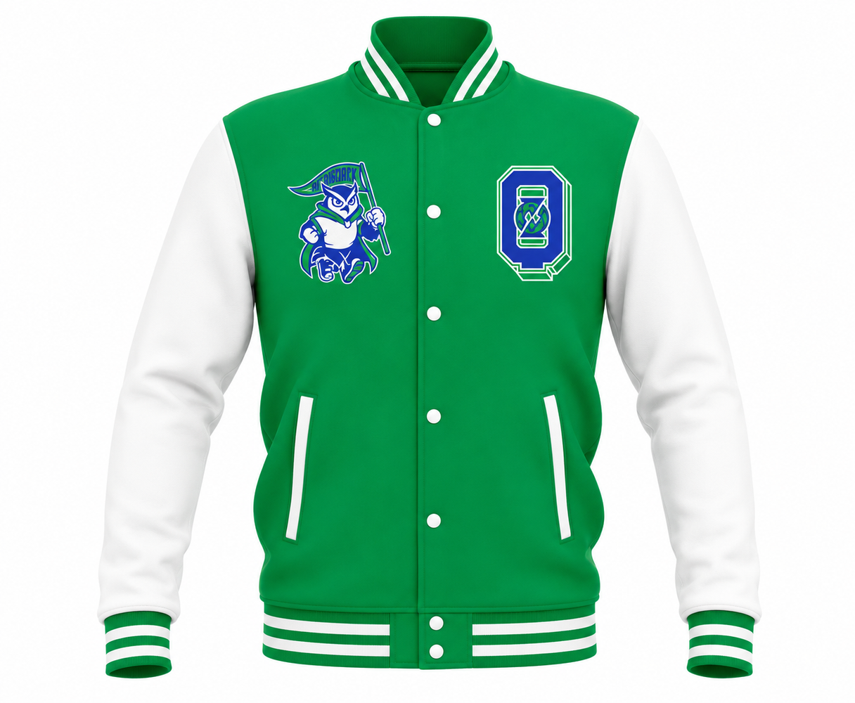 Magic the Gathering Strixhaven Quandrix Varsity Jacket Green / White - S Image 1