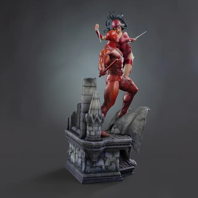Iron Studios Marvel Comics Daredevil and Elektra 1/6 Scale Diorama