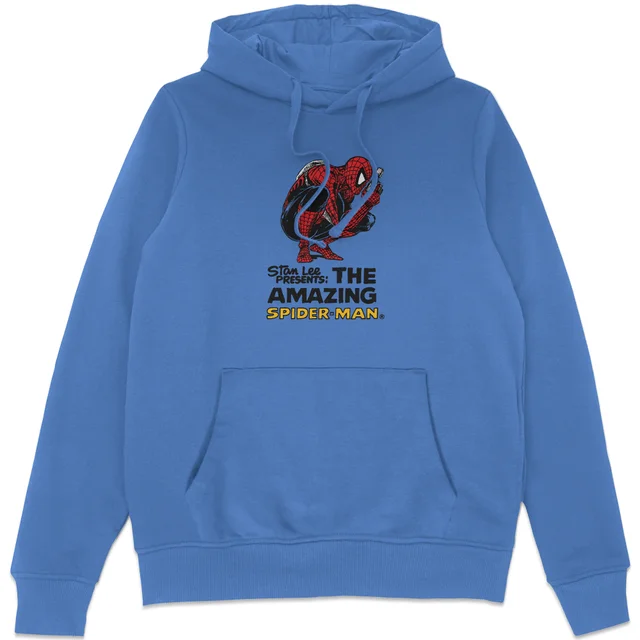 Marvel Comics x Zavvi Exclusive Spiderman Web Head Premium Heavyweight Hoodie - Blue