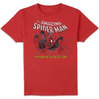 Marvel Comics x Zavvi Exclusive Spiderman Webslinger Premium T-shirt - Red - undefined undefined