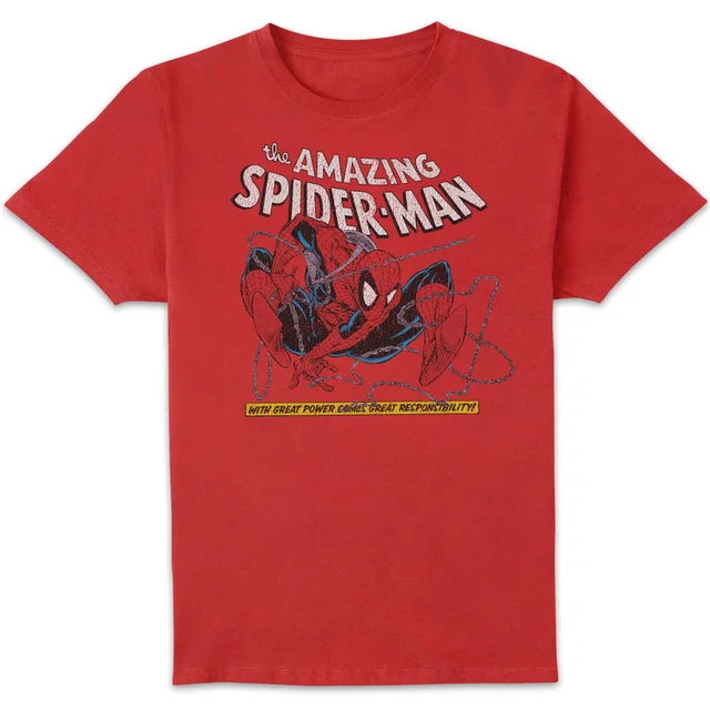 Marvel Comics x Zavvi Exclusive Spiderman Webslinger Premium T-shirt - Red
