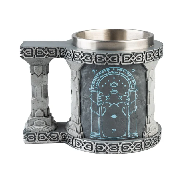 The Lord Of The Rings Mines Of Moria Tankard With Steel Cup