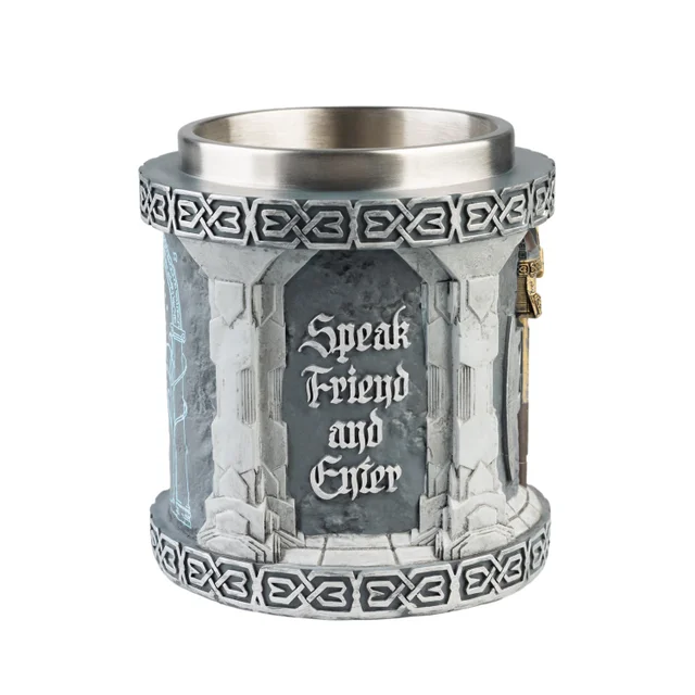 The Lord Of The Rings Mines Of Moria Tankard With Steel Cup