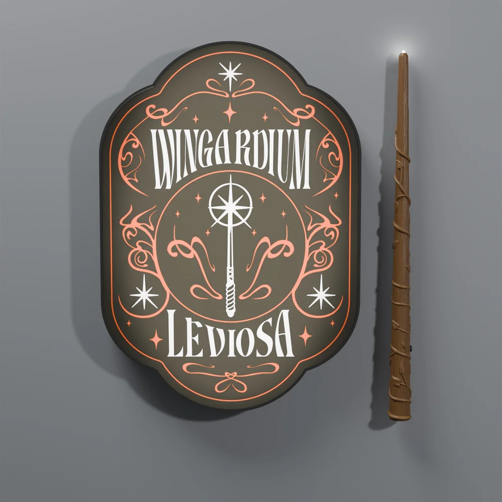 Harry Potter "Wingardium Leviosa" Wand-Remote Illuminated Wall Light Image 1
