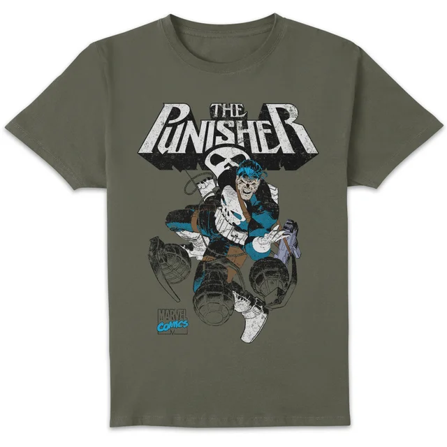 Marvel Comics x Zavvi Exclusive The Punisher One Man War T-Shirt Kahki