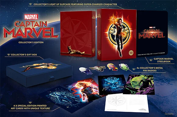 CAPTAIN MARVEL 3D & 4K UHD<br> COLLECTOR'S EDITION STEELBOOKS</br>