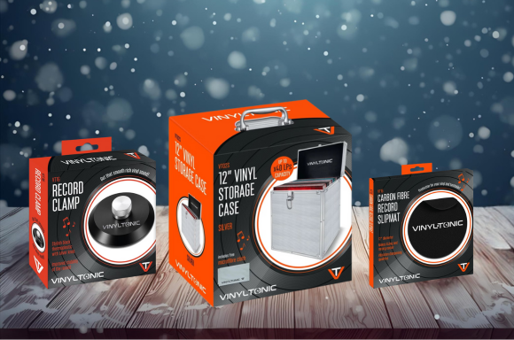 12" Silver Vinyl LP Storage Case & Accessories Bundle