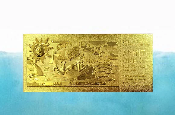 Jaws 24k Gold Plated Regatta Ticket & 2 Free Puzzles