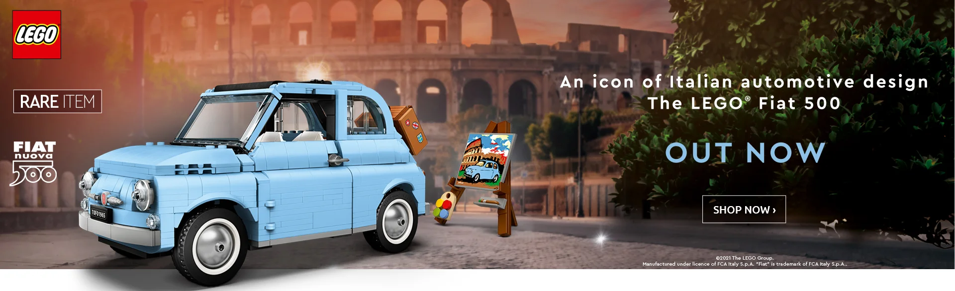 LEGO Creator Expert Fiat 500 Baby Blue Exclusive Limited Edition Collectible Model