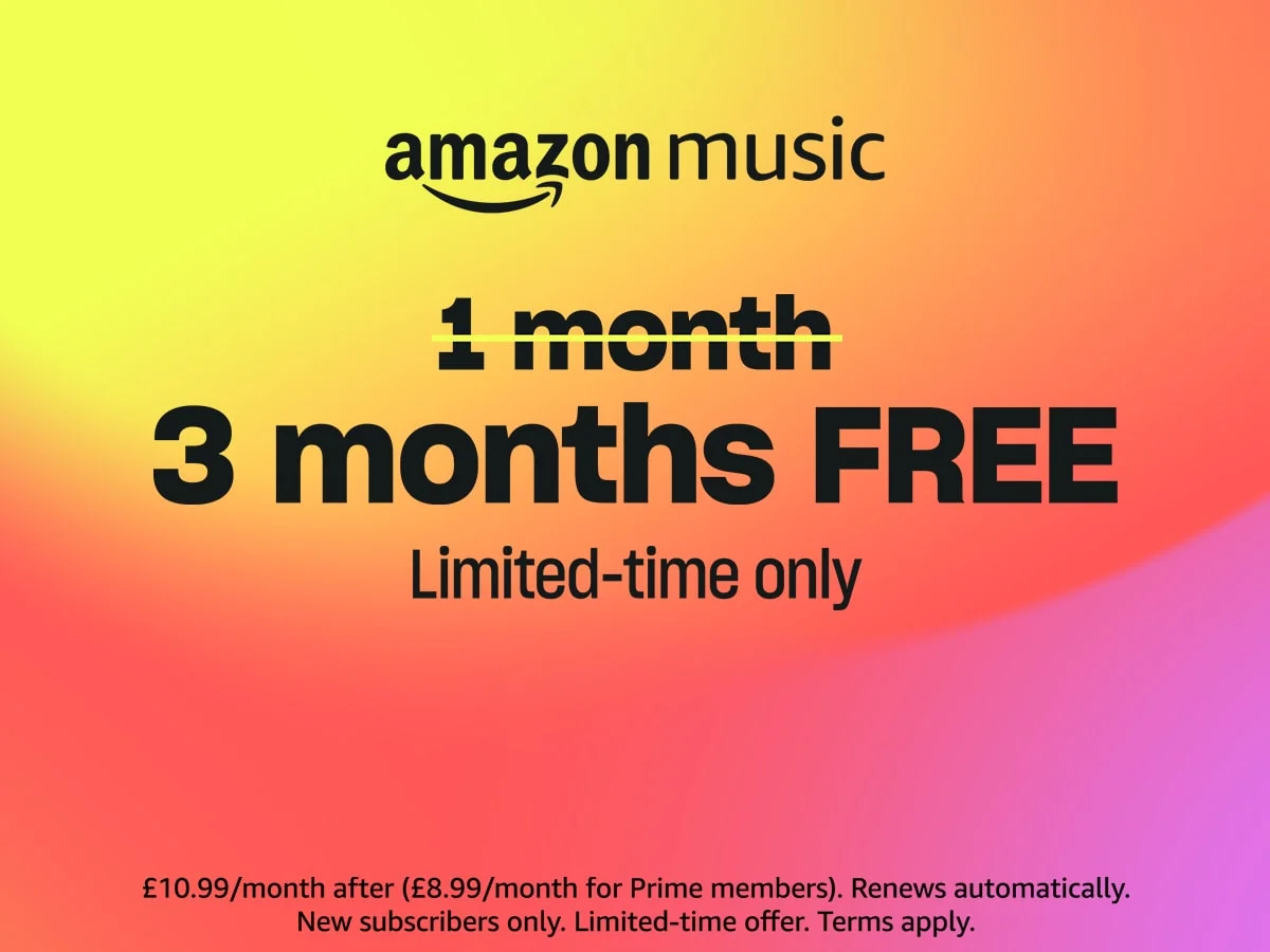 SECURE YOUR 3 MONTHS FREE AMAZON MUSIC TRIAL!