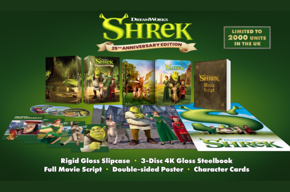 SHREK 25TH ANNIVERSARY COLLECTOR'S EDITION 4K UHD & BLU-RAY STEELBOOK